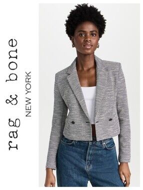 🆕 rag & bone Josie Italian Tweed Blazer, Designer Jacket, Size 2